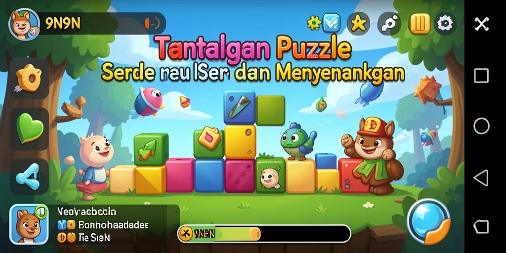 Screenshot gameplay 9N9N menampilkan tantangan puzzle yang menarik.