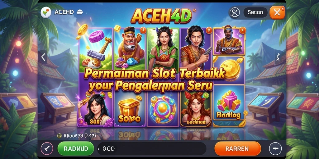 Tampilan gameplay seru dari ACEH4D dengan tema slot menarik.