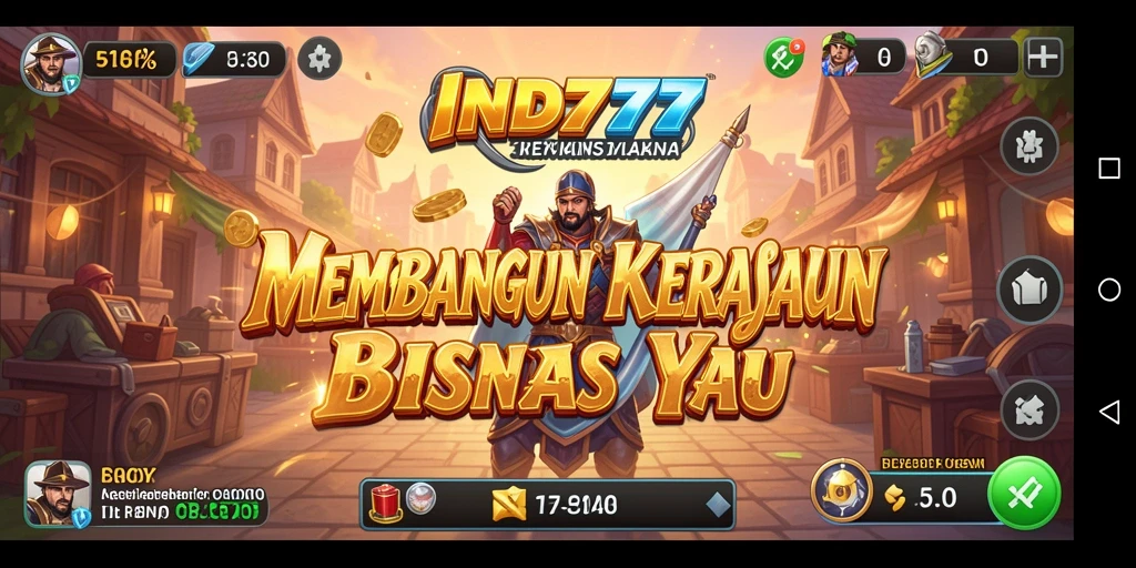 Screenshot gameplay IND777 yang menampilkan manajemen bisnis yang menarik.