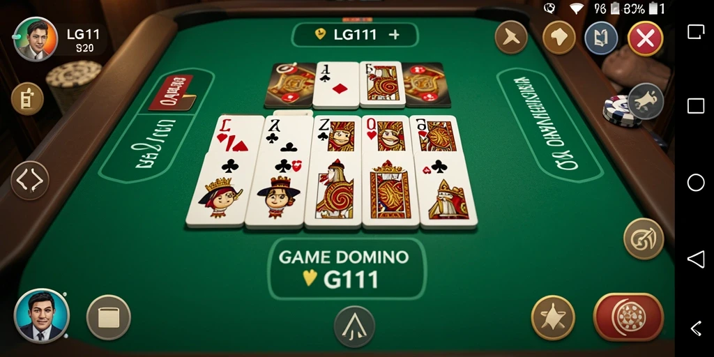 Tampilan gameplay menarik dari LG111 yang menampilkan suasana permainan domino.