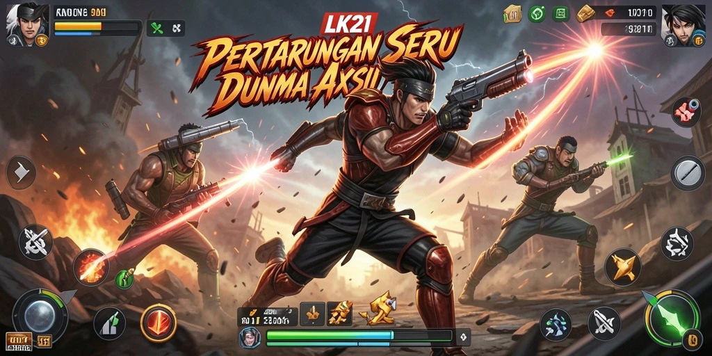 Screenshot menunjukkan aksi pertarungan seru di LK21.