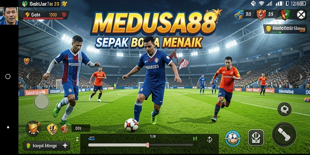 Tangkapan layar MEDUSA88 menunjukkan aksi seru di lapangan sepak bola.