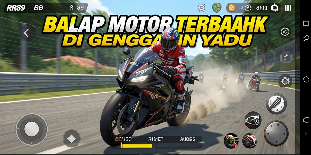 Gameplay seru dan mendebarkan dalam balapan motor.