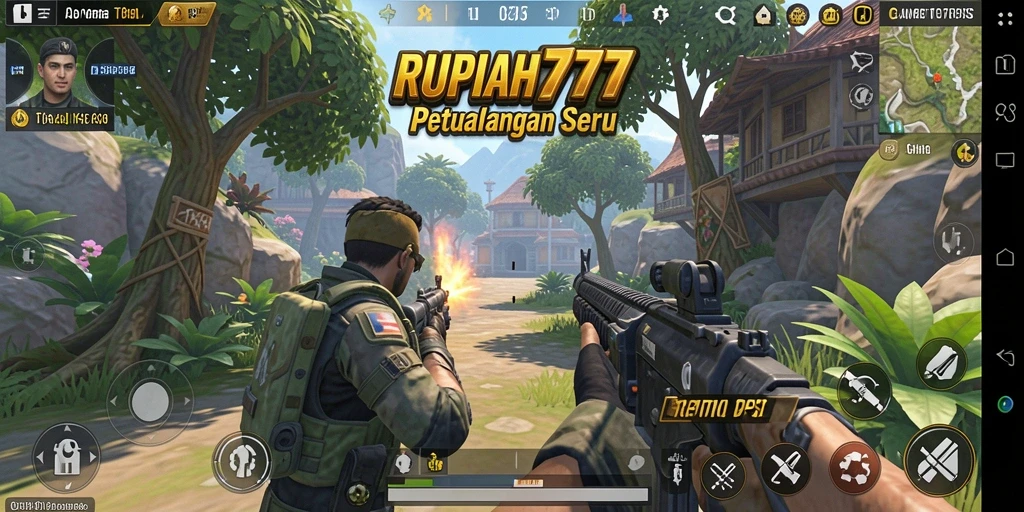 Screenshot gameplay <strong>RUPIAH777</strong> dengan aksi tembak-menembak yang intens.