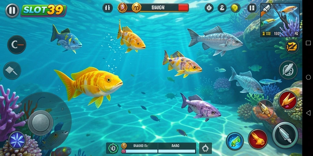 Screenshot utama SLOT39 menampilkan aksi seru permainan Tembak Ikan.