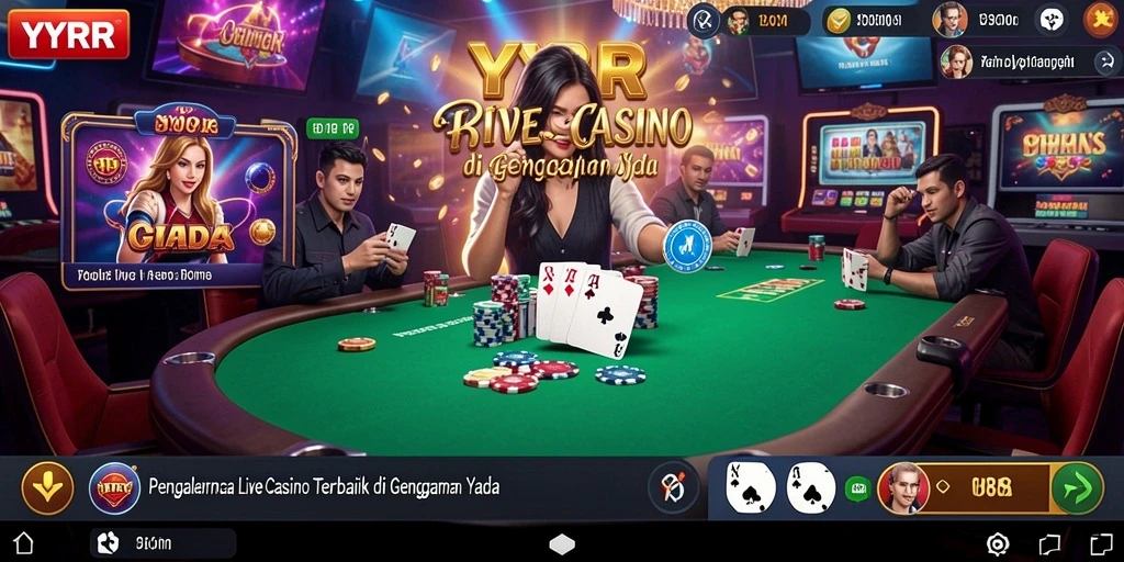 Tampilan menarik dari permainan Live Casino di YYRR.